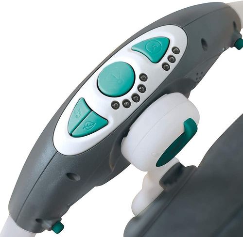 נדנדה חשמלית מתקפלת לתינוק עם 2 מצבי שכיבה, מנגינות, 5 מהירויות וקשת צעצועים - בז'