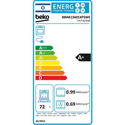 תנור בנוי פירולטי 72 ליטר Beko בקו BBIM13401XPSWE