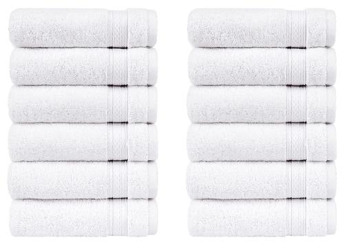 12 מגבות ידיים עבות לבן Cotton castle