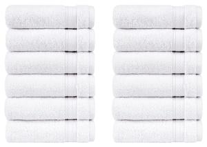 12 מגבות ידיים עבות לבן Cotton castle