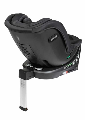 כיסא בטיחות מסתובב 360º משולב בוסטר i-Protect Plus עם בד פרימיום מנדף זיעה - שחור