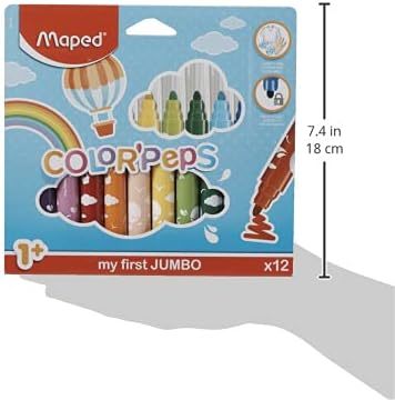 טושי ג'מבו COLOR PEPS לתינוקות בגילאי שנה + ( 12 צבעים)