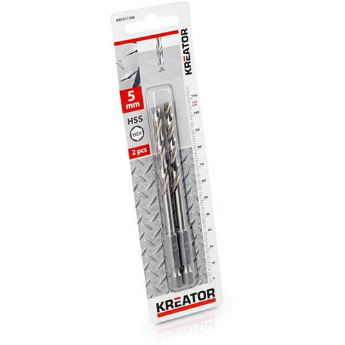 זוג מקדחי HEX אימפקט מתכת  KRT011306 2HSS  5.0x107