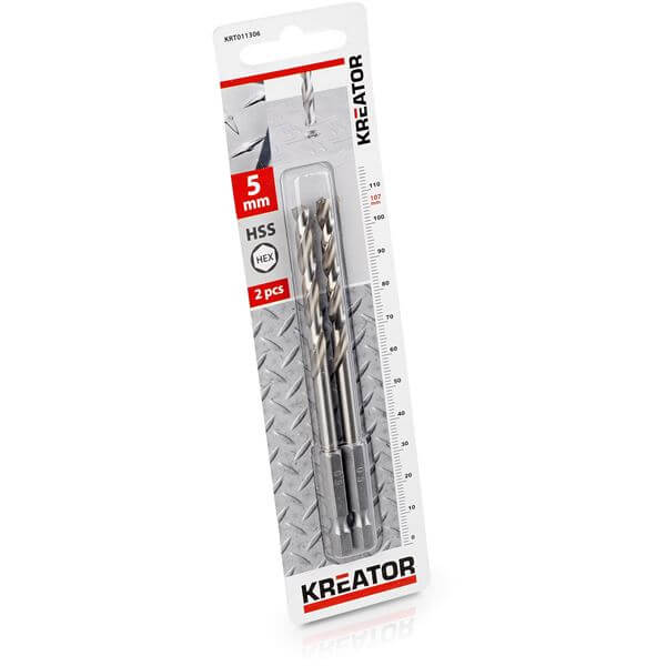 זוג מקדחי HEX אימפקט מתכת  KRT011306 2HSS  5.0x107
