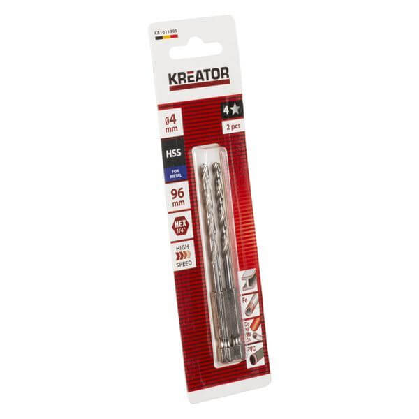 זוג מקדחי HEX אימפקט מתכת  KRT011305 2HSS  4.0x96