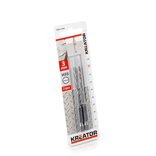 זוג מקדחי HEX אימפקט מתכת  KRT011304 2HSS  3.0x82