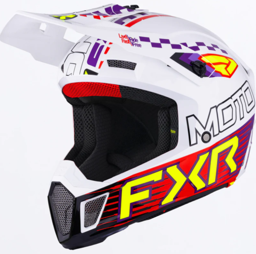 קסדת שטח אפ אקס אר קלאץ FXR CLUTCH לבן\סגול