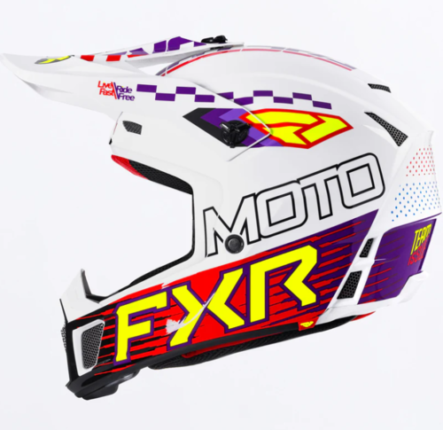 קסדת שטח אפ אקס אר קלאץ FXR CLUTCH לבן\סגול