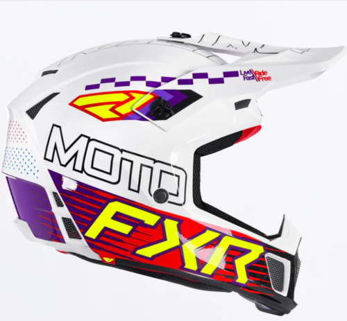 קסדת שטח אפ אקס אר קלאץ FXR CLUTCH לבן\סגול