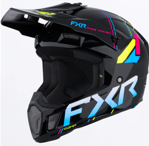 קסדת שטח אפ אקס אר קלאץ FXR CLUTCH שחור\תכלת\צהוב