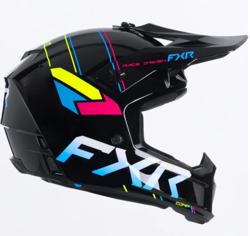 קסדת שטח אפ אקס אר קלאץ FXR CLUTCH שחור\תכלת\צהוב