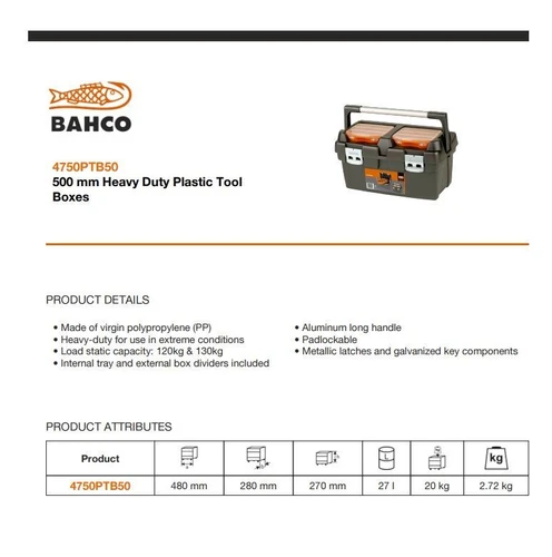 ארגז 20 מחוזק Bahco 4750PTB50