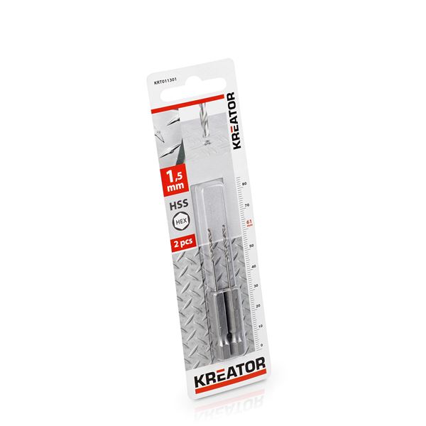 זוג מקדחי HEX אימפקט מתכת 1.5 מ"מ  KRT011301