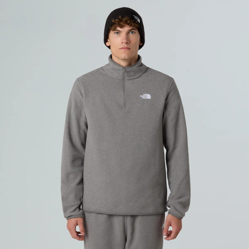 פליס גברים רבע רוכסן בצבע אפור בהיר GLACIER 1/4 ZIP מבית THE NORTH FACE