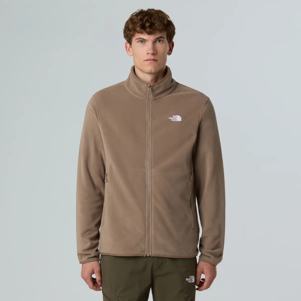 פליס גברים M GLACIER FLEECE JACKET בצבע חום מבית THE NORTH FACE