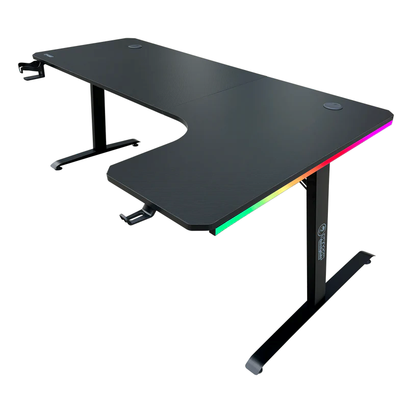 שולחן גיימינג פינתי ימני DRAGON עם תאורת RGB ס״מ 160×100 דגם  TL R