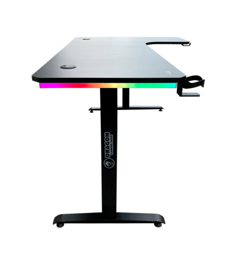 שולחן גיימינג פינתי DRAGON תאורת RGB מבט צד