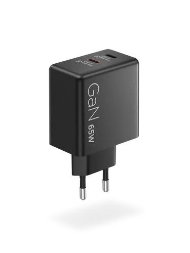 Lenovo Dual USB-C 65W GaN Charger מטען קומפקטי עם שני חיבורי USB-C