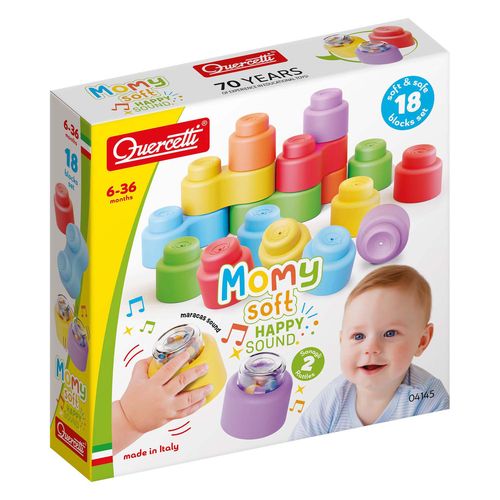 18 קוביות בנייה רכות Momy Soft – חוויה חושית מוזיקלית