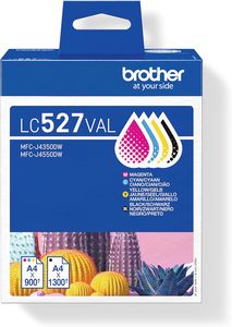 סט 4 ראשי דיו מקורי brother lc527bk/c/m/y