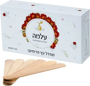 עלמה שפדלות עץ פרמיום מקל ארטיק עלמה מארז 100 יח