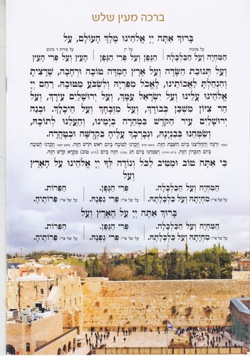 ברכת המזון גדול- דגם ירושלים