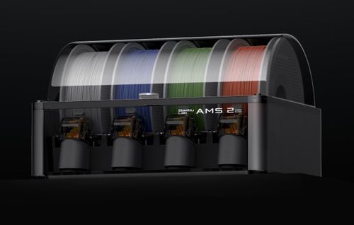 מדפסת תלת מימד Bambu Lab H2D 10W AMS Pro 2 Combo בזווית צד