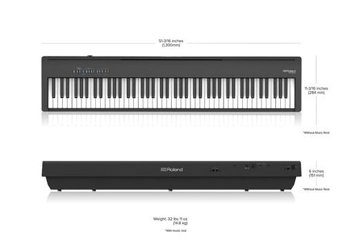 פסנתר חשמלי בצבע שחור ROLAND FP-30XBKB