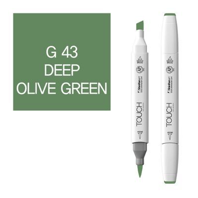 טוש דו צדדי מכחול Touch -Deep Olive Green G 43
