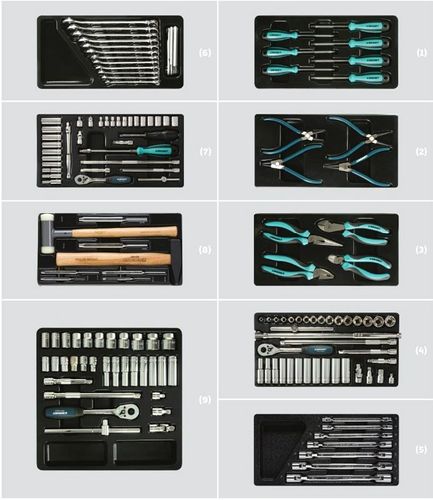 עגלת כלים 7 מגירות הכולל 147 כלים SIGNET 054301