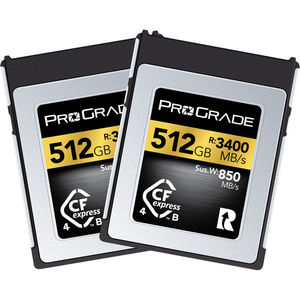 זוג כרטיסי זיכרון ProGrade 512GB CFexpress 4.0 Gold Type B