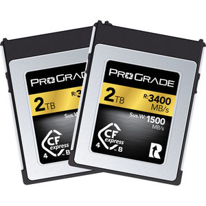 זוג כרטיסי זיכרון ProGrade 2TB CFexpress 4.0 Gold Type B
