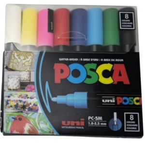 סט 8 טושים 1.8-2.5 מ מ POSCA -PC 5M