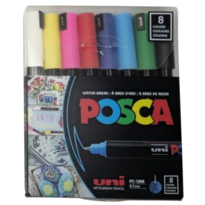 סט 8 טוש 0.7 מ מ POSCA -PC 1MR