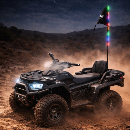טרקטורון NITROX גלגלי אוויר 24V כולל בלם חשמלי ודגל - שחור