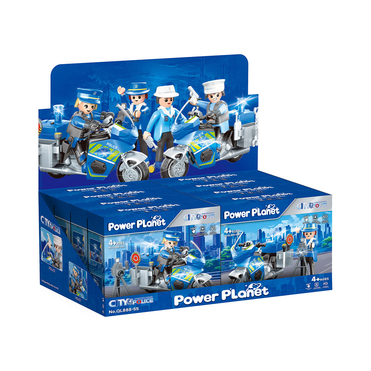 אופנוע משטרתי לבחירה מתוך 4 דמויות POWER PLANET