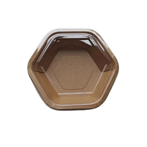 מכסה שקוף PET לקערת קרפט משושה 