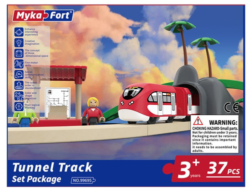 ערכת מסילת רכבת חשמלית 37 חלקים - גשר ומנהרה