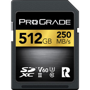 כרטיס זיכרון ProGrade 512GB SDXC UHS-II V60 Gold