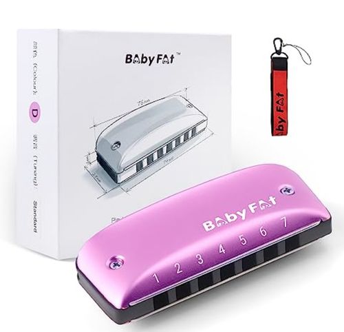 מפוחית בלוז KONGSHENG BabyFat 7 חורים - עיצוב קומפקטי עם קידוד צבעוני ומסגסוגת אלומיניום איכותית לנגינה ניידת ומקצועית