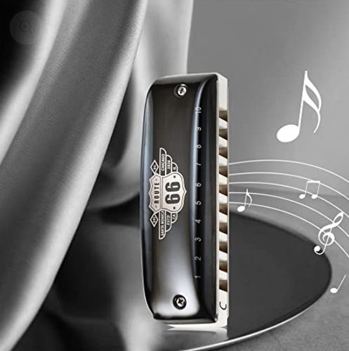 מפוחית בלוז Kongsheng Route 66 - מפוחית דיאטונית 10 חורים עם לשוניות ברונזה פוספורית ועיצוב ארגונומי מעוגל לנוחות מקסימלית