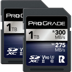 זוג כרטיסי זיכרון ProGrade 1TB SDXC UHS-II V90 Iridium