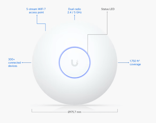 נקודת גישה עוצמתית עם חיבור U7 Long Range - WiFi 7 ‎2.5GbE