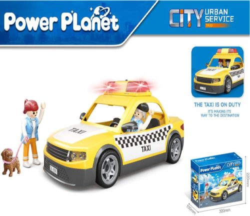 מונית צהובה עם אורות וצלילים POWER PLANET