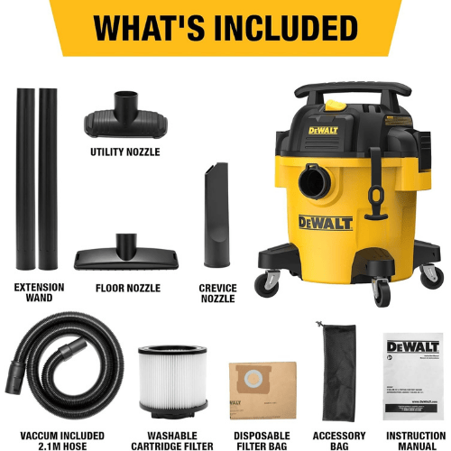 שואב אבק חבית רטוב יבש 23 ליטר עם מפוח DeWalt DXV23P