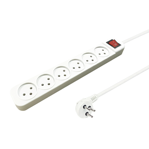 רב שקע 6 + מפסק 3 מטר