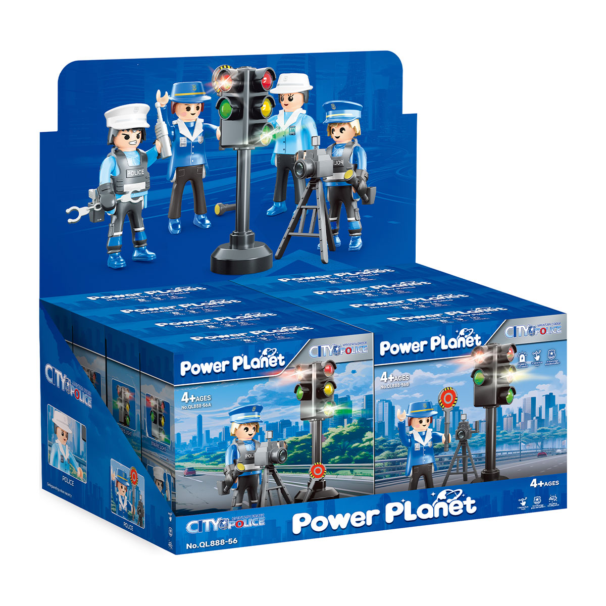 שוטרים עם רמזור לבחירה מתוך 4 דמויות POWER PLANET