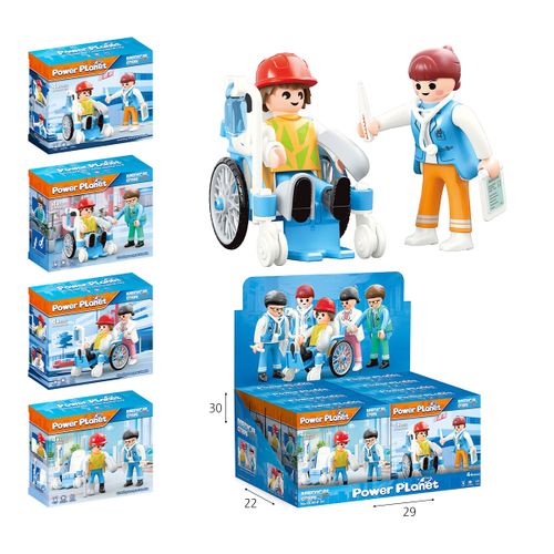 רופאים עם מטופל בכסא גלגלים לבחירה מתוך 4 דמויות POWER PLANET