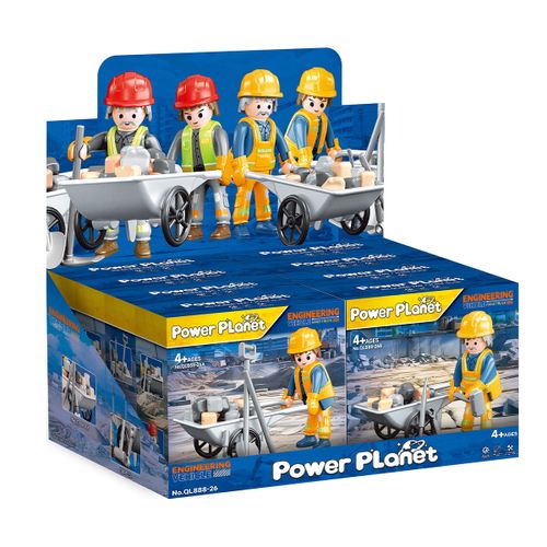 פועלי בנין עם מריצה לבחירה מתוך 4 דמויות POWER PLANET