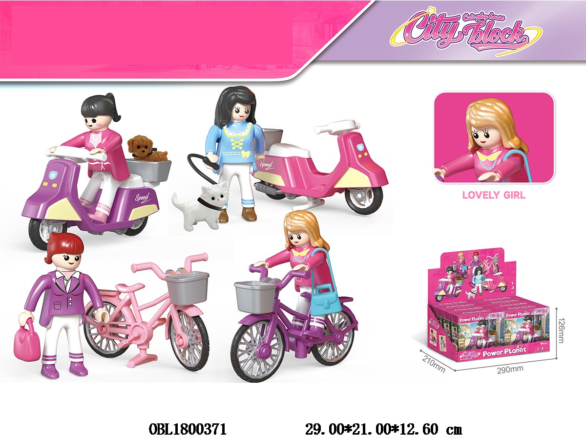 בנות עם אופנוע / אופניים לבחירה מתוך 4 דמויות POWER PLANET